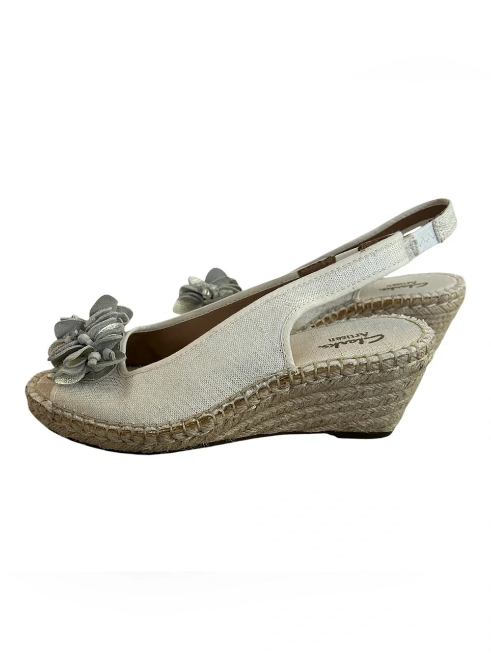CLARKS Artisan Petrina Corra Espadrille Wedge Sandals Sz 6 Boho Resort Travel